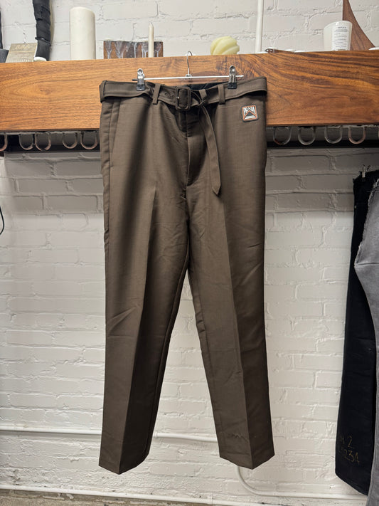 SS2018 Prada ‘Chocolate Brown’ Belted Trousers
