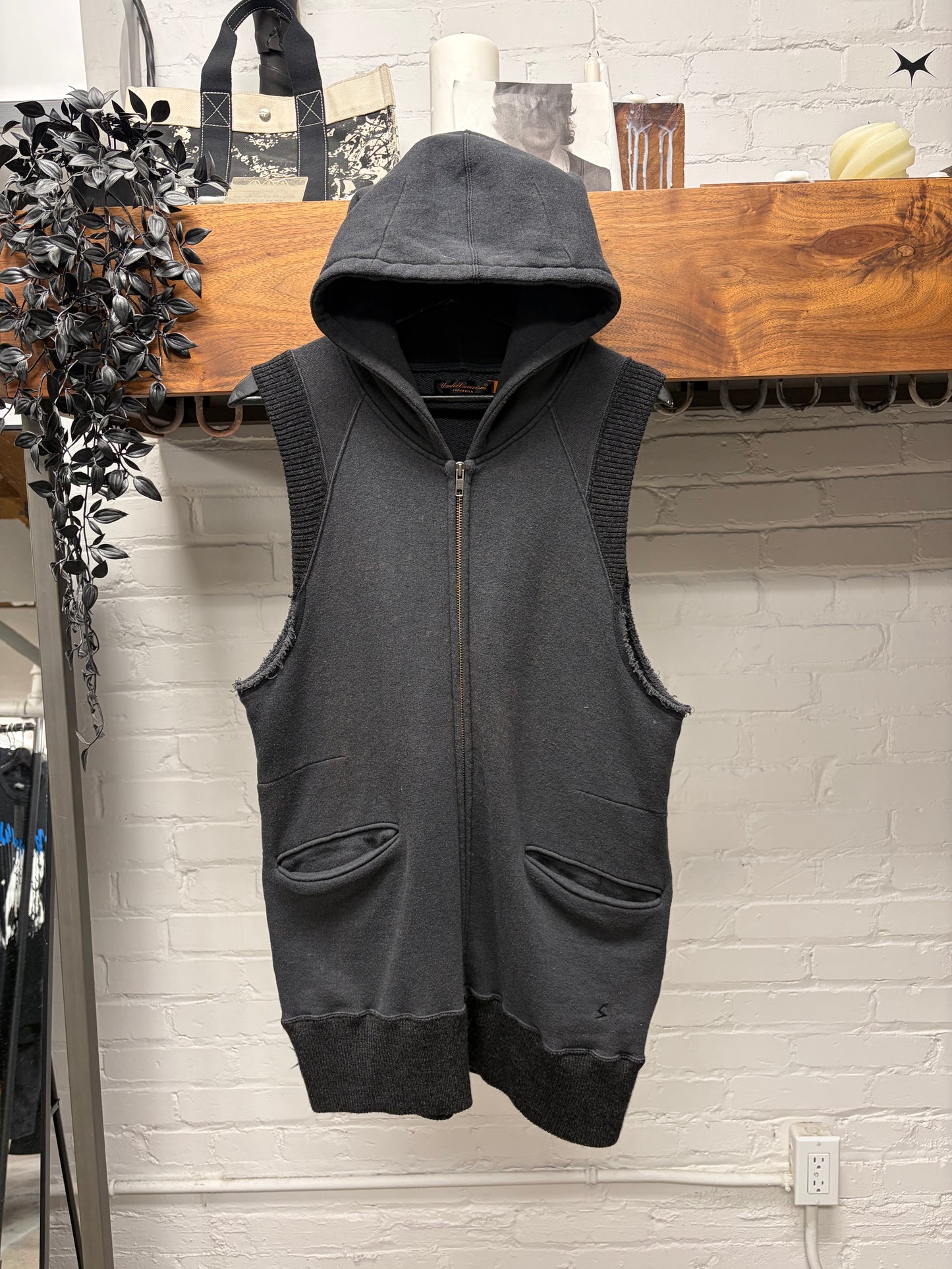 SS2003 Undercover ‘Scab’ Ribbed Cotton ‘Patti Smith’ Bolt Zip-Up Hoodie