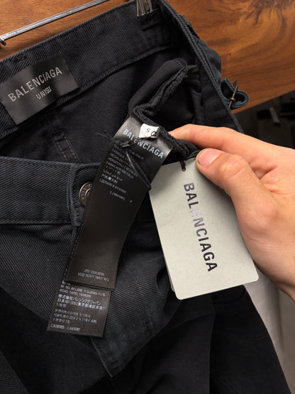 AW2024 Balenciaga ‘Heavyweight Carpenter’ Overwashed Blue Wide Leg Denim