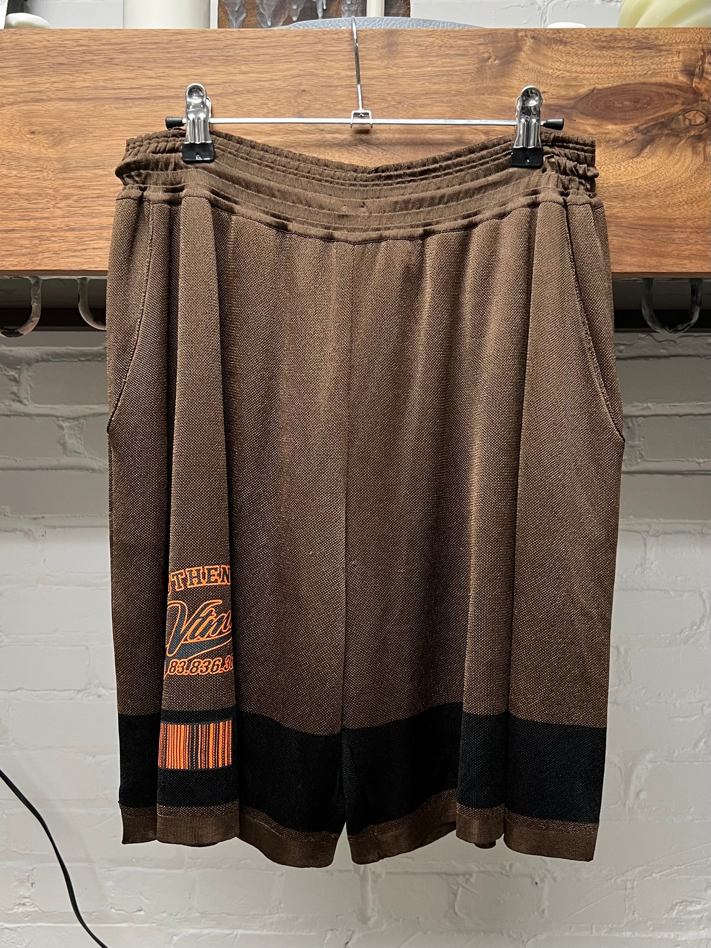 Vetements Baseball Logo Mesh Athletic Shorts