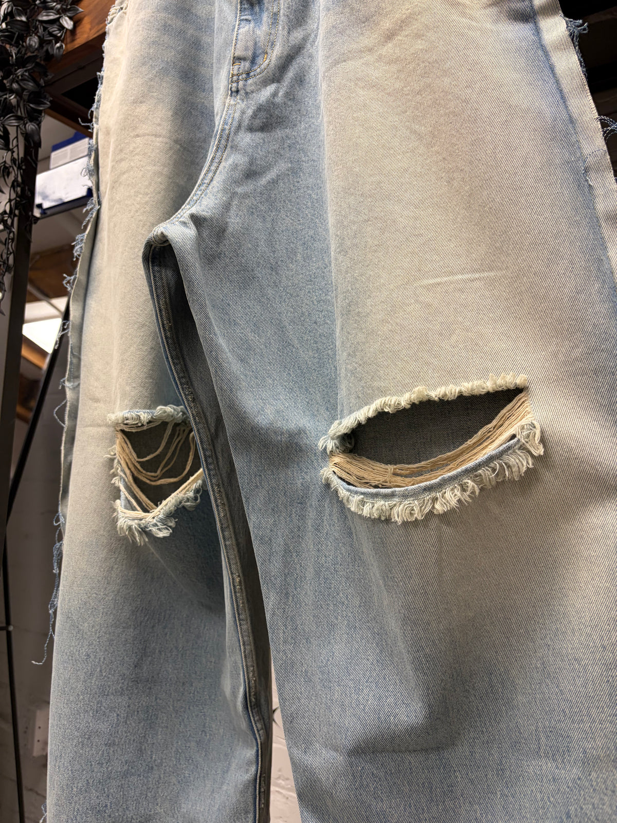 Project G/R Reversible Wide Leg Dirt Washed Blue Baggy Denim