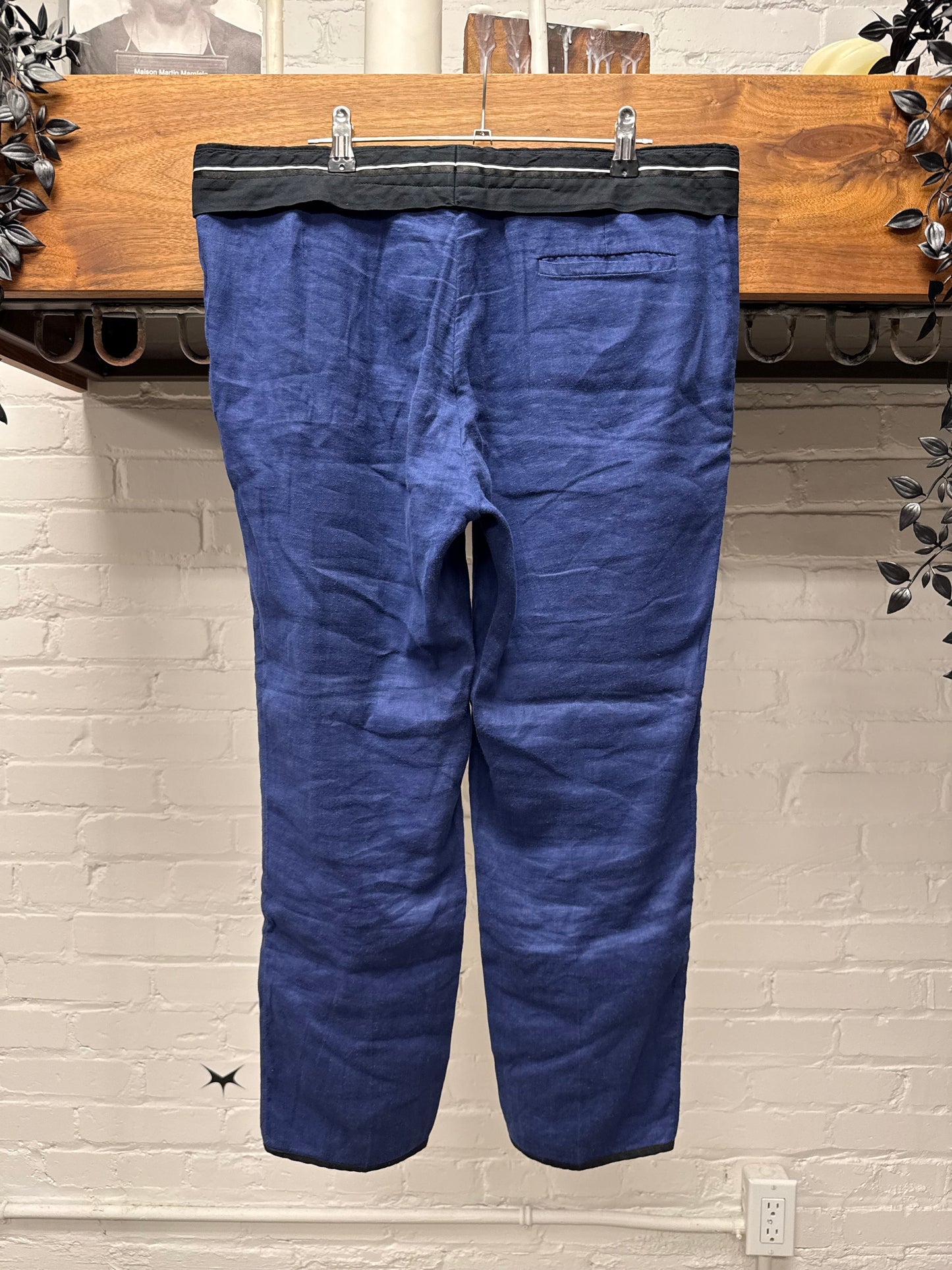 Haider Ackermann ‘Cummerbund’ Black/Blue Slim Cut Cropped Trousers