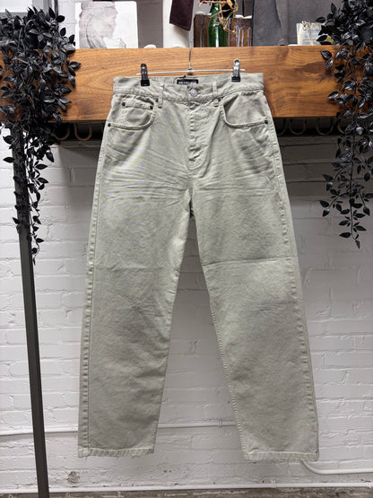 2022 Balenciaga Dirt Washed Grey Bootcut Denim