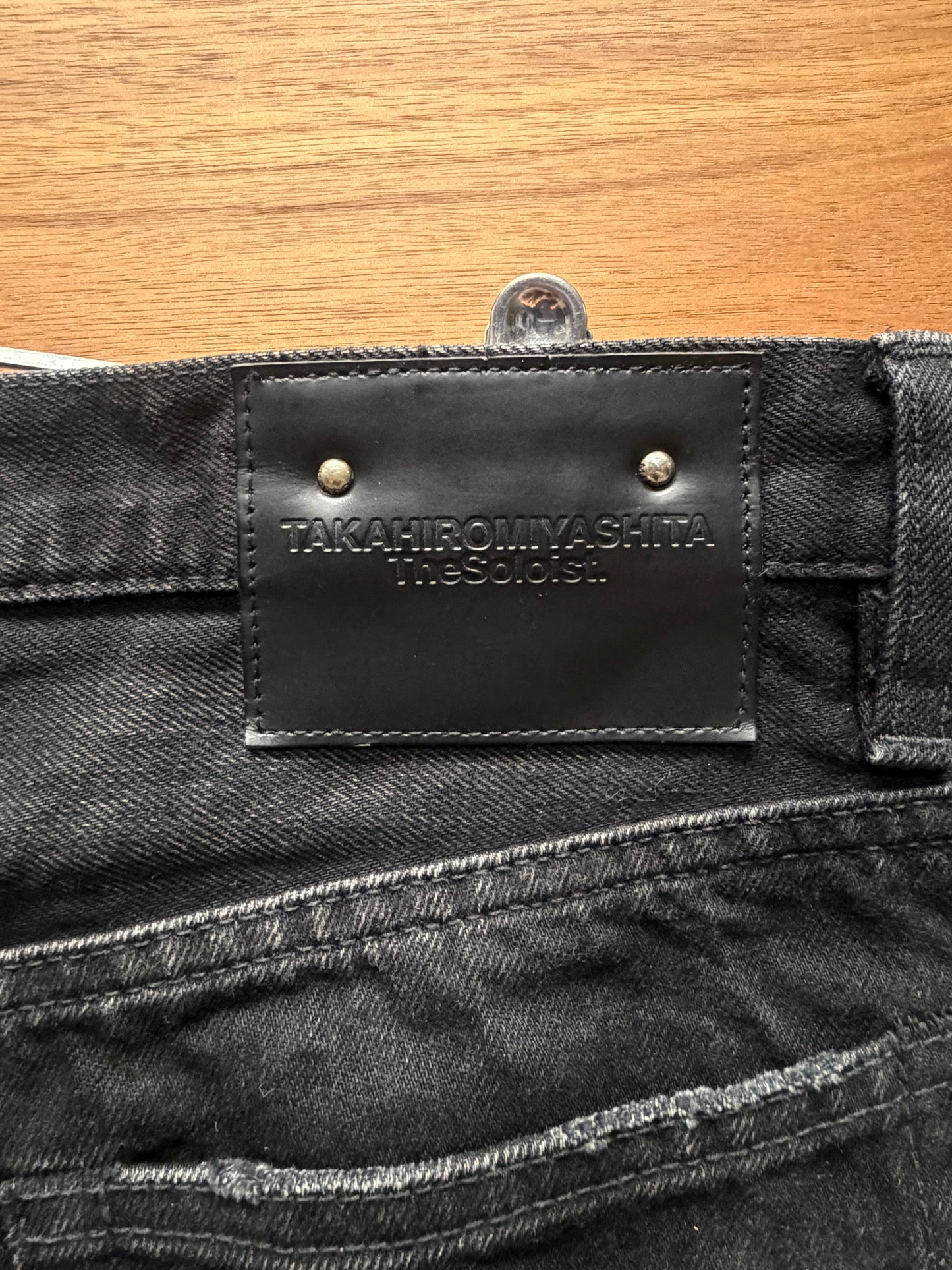 Takahiro Miyashita the Soloist ‘Piercing’ Distressed Black Skinny Jeans