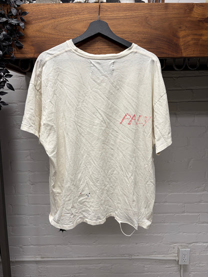 Paly ‘We Love You Bitch’ Distressed White Graphic T-Shirt