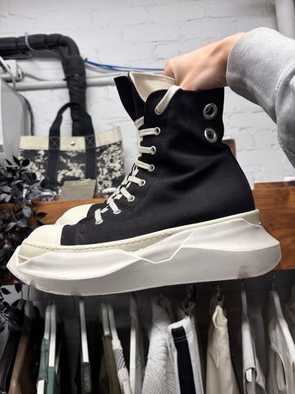 Rick Owens ‘Abstract Sole’ Black Canvas High Top Sneakers