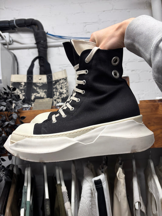 Rick Owens ‘Abstract Sole’ Black Canvas High Top Sneakers