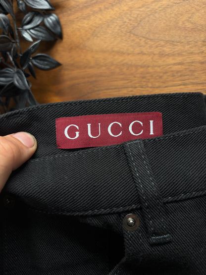 Gucci by Demna Gvasalia ‘Horsebit’ Back Pocket Black Bootcut Jeans