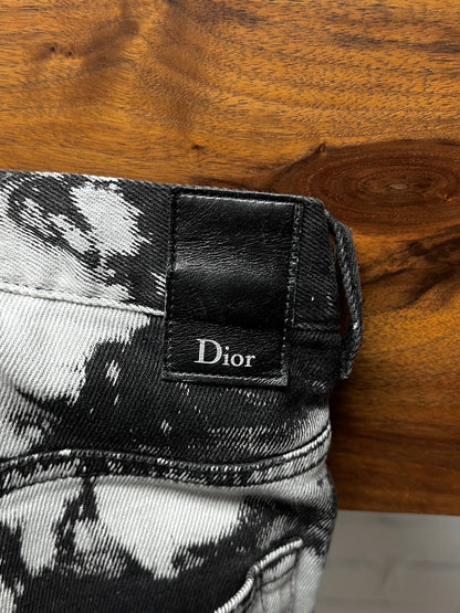 Dior Homme Bleach Distressed Black Skinny Jeans