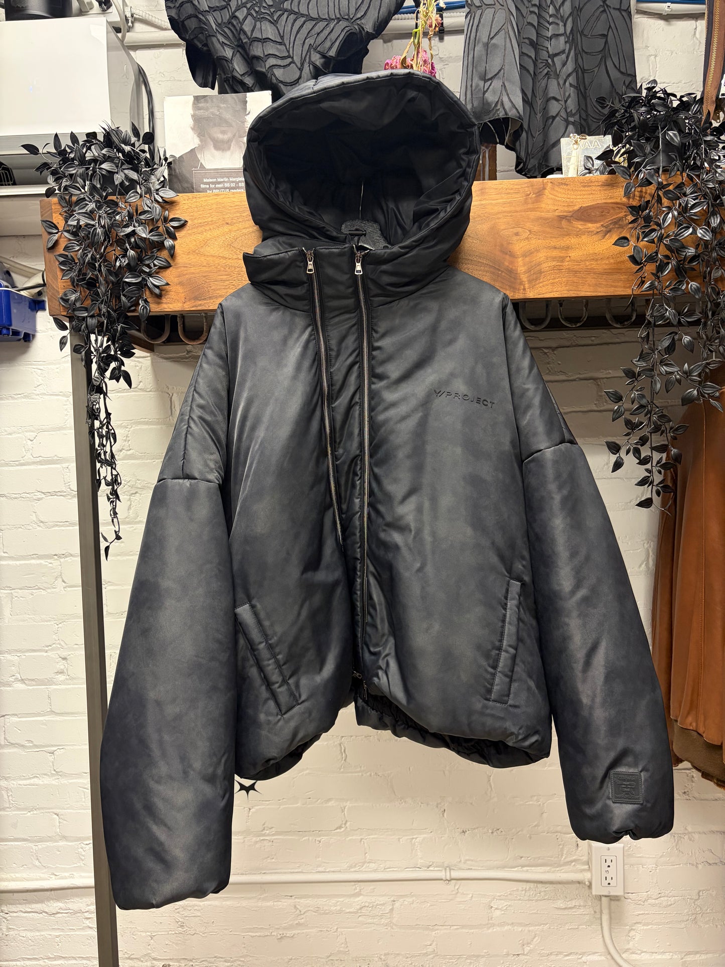 Y/Project ‘Double Collar’ Black Oversized Hooded Puffer Jacket