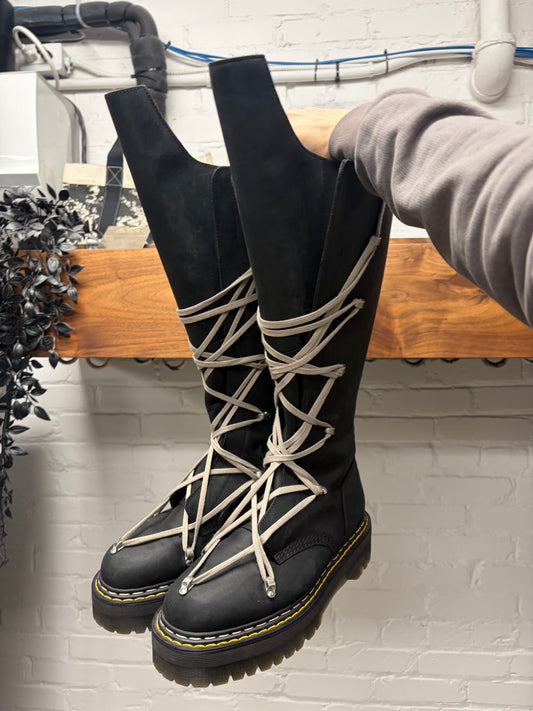 Rick Owens x Doc Martens ‘B160’ Quad Sole ‘Pentalace’ Leather Boots