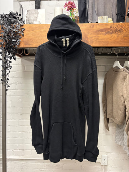 11 by Boris Bidjan Saberi Thermal Cotton Black ‘Mask & Thumbhole’ Hoodie