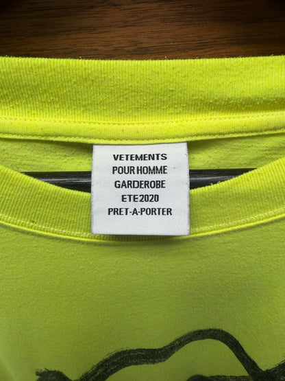 SS2020 Vetements ‘Anarchy’ Neon Oversized Graphic T-Shirt