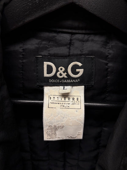 AW2004 Dolce and Gabbana ‘Goggles’ Military Inspired Black Flight Jacket