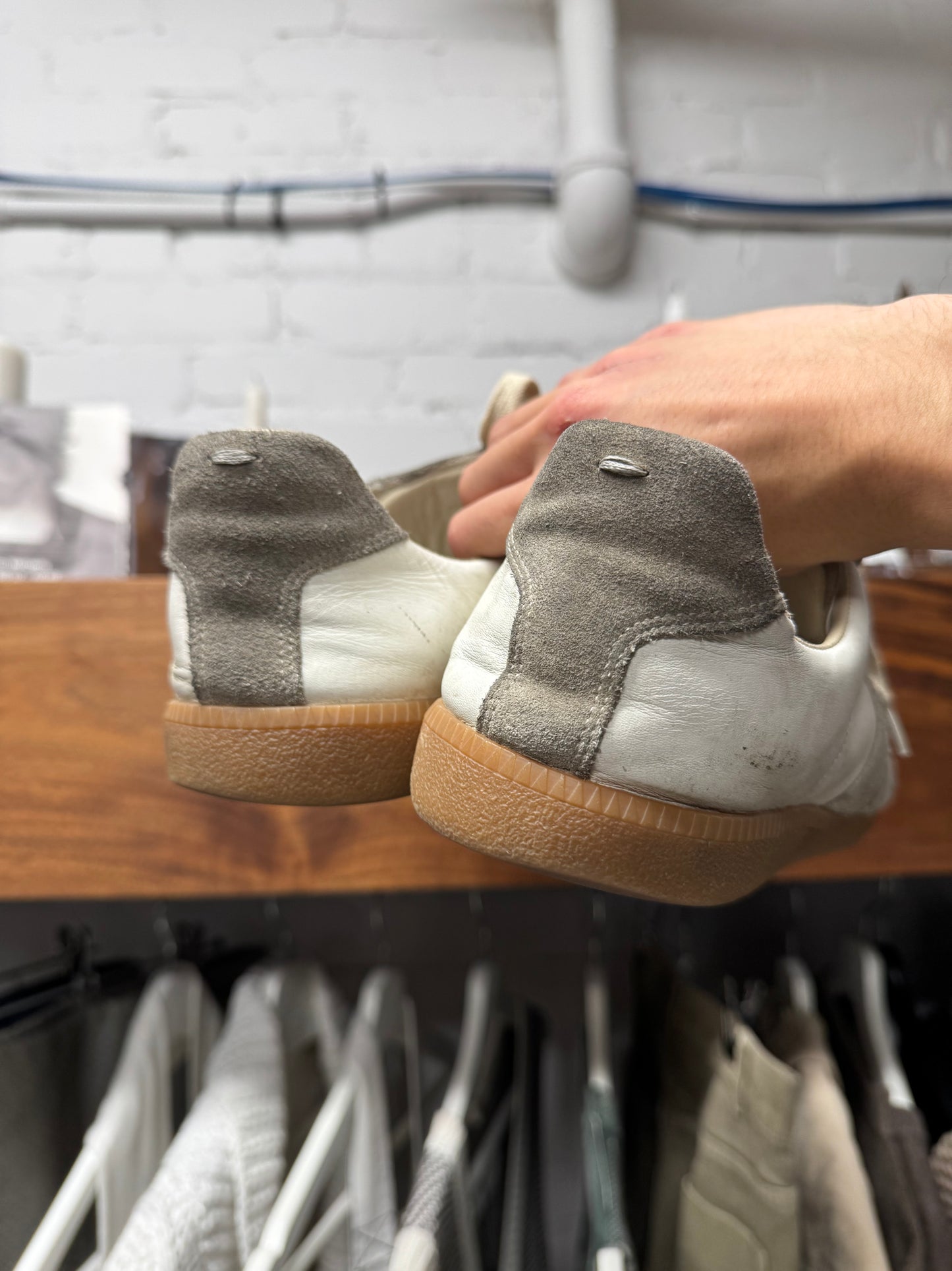 Maison Margiela ‘G.A.T.’ Low Top White Leather/Gum Sole Sneakers