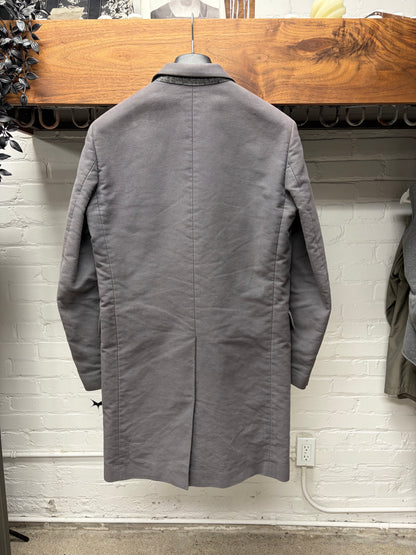 Helmut Lang ‘Plum Purple’ Moleskin  Single Breasted Coat
