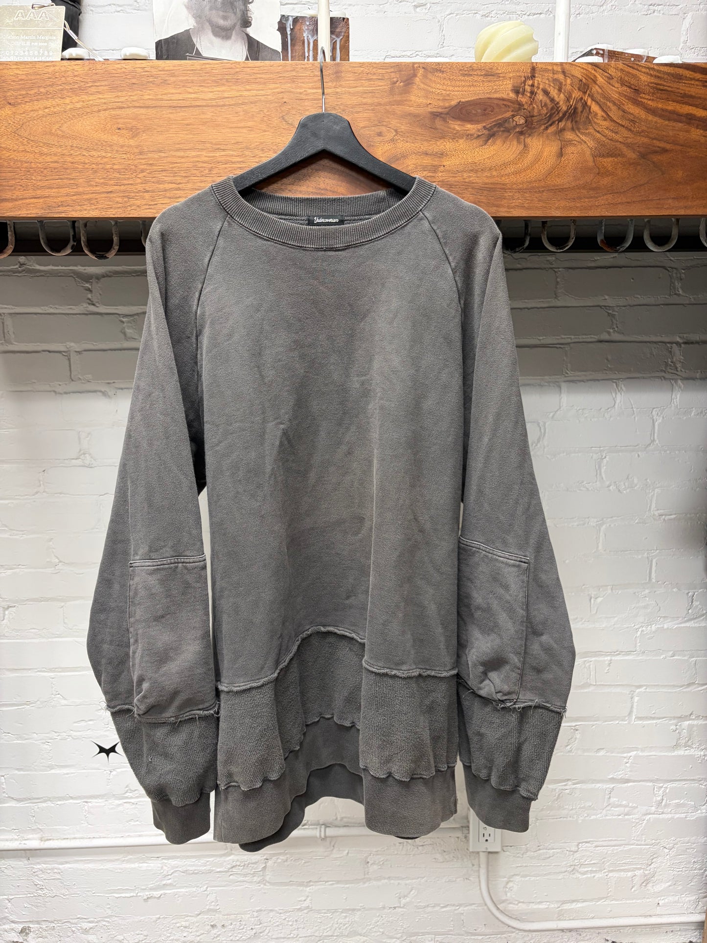 Undercover Washed Grey ‘Raglan Sleeve’ MA-1 Sweatshirt