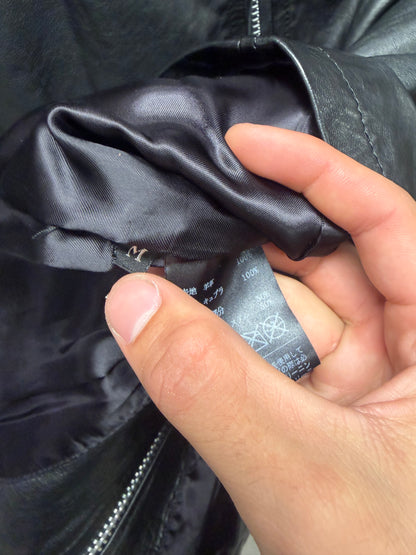 EKAM Black Lambskin Leather ‘Intarstia’ Jacket
