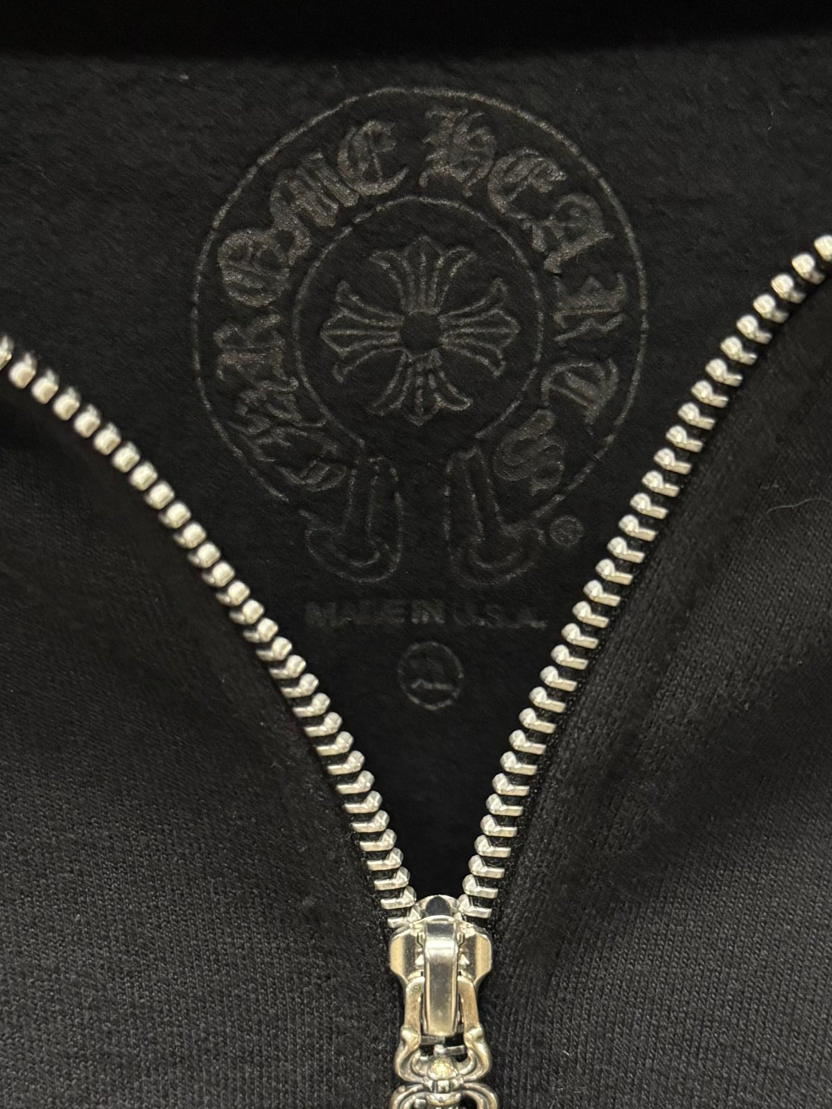 Chrome Hearts BRAND NEW ‘Y-Not’ Logo Black .925 Silver Zip-Up Hoodie