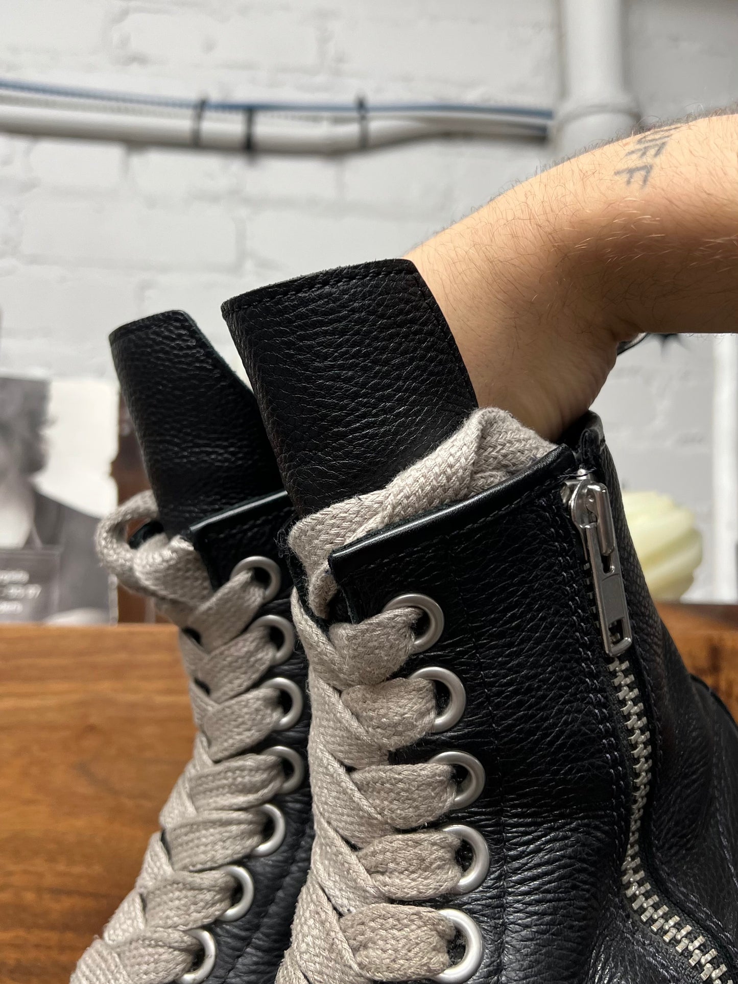 Rick Owens x Doc Martens ‘Quad Sole’ Calfskin Leather Combat Boots