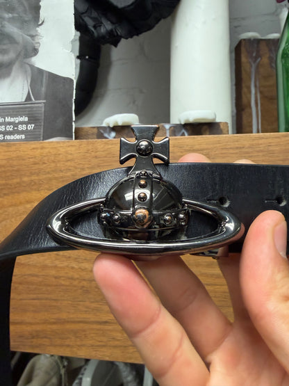 Vivienne Westwood ‘Orb Logo’ Black/Silver Belt