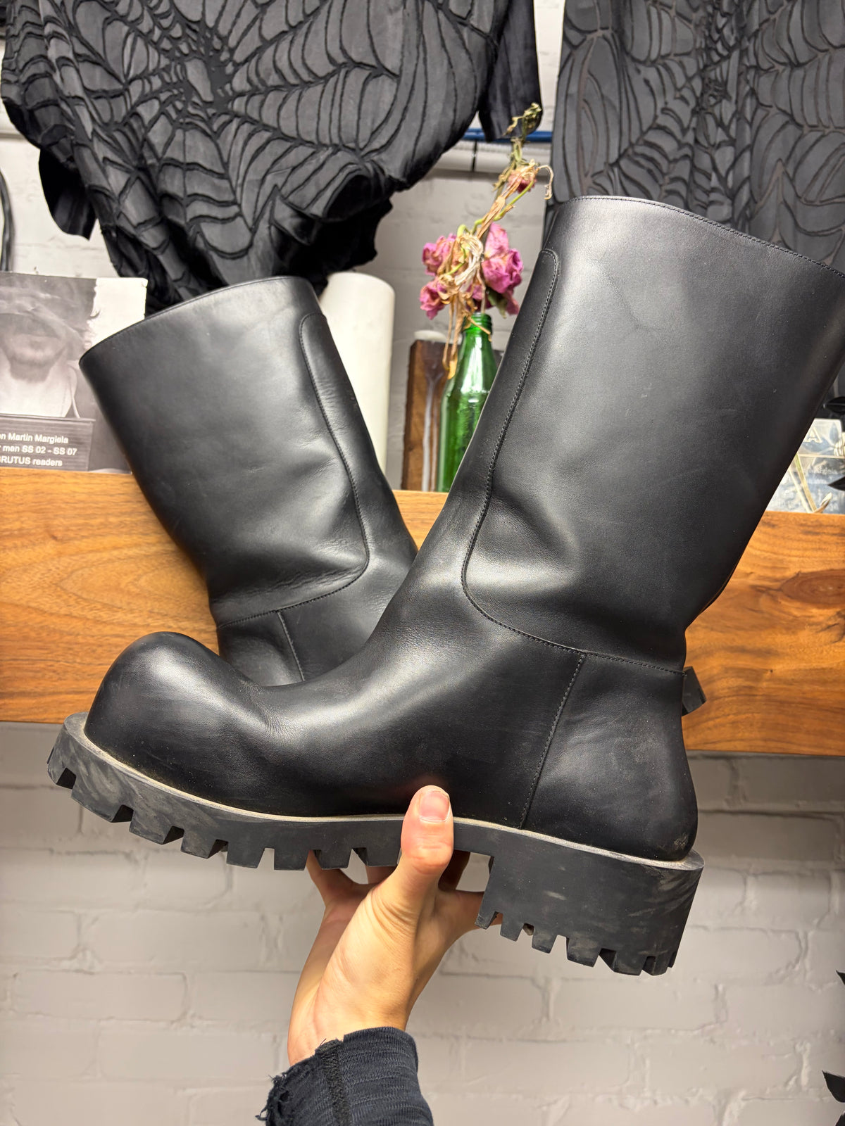 Balenciaga ‘Hummer’ Black Buffed Calfskin High Top Boots
