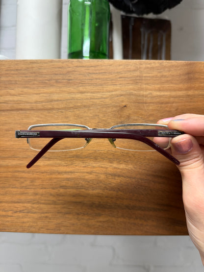 Dolce and Gabbana Rectangular Shape Half Rim Prescription Glasses