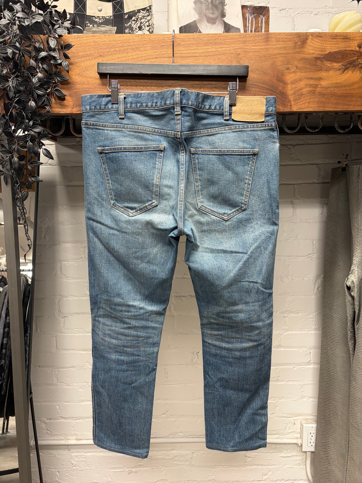 Celine ‘M_SK_004’ Dirt Washed Blue Skinny Jeans
