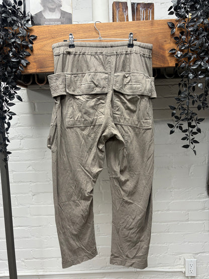 Rick Owens ‘Creatch’ Dust Brown Cropped Drawstring Sweatpants