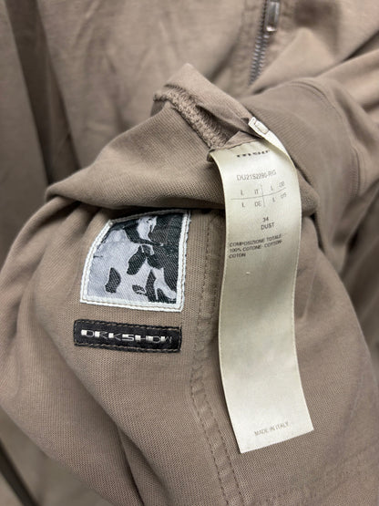 Rick Owens ‘Gimp’ Dust Brown Full-Zip Up Hoodie