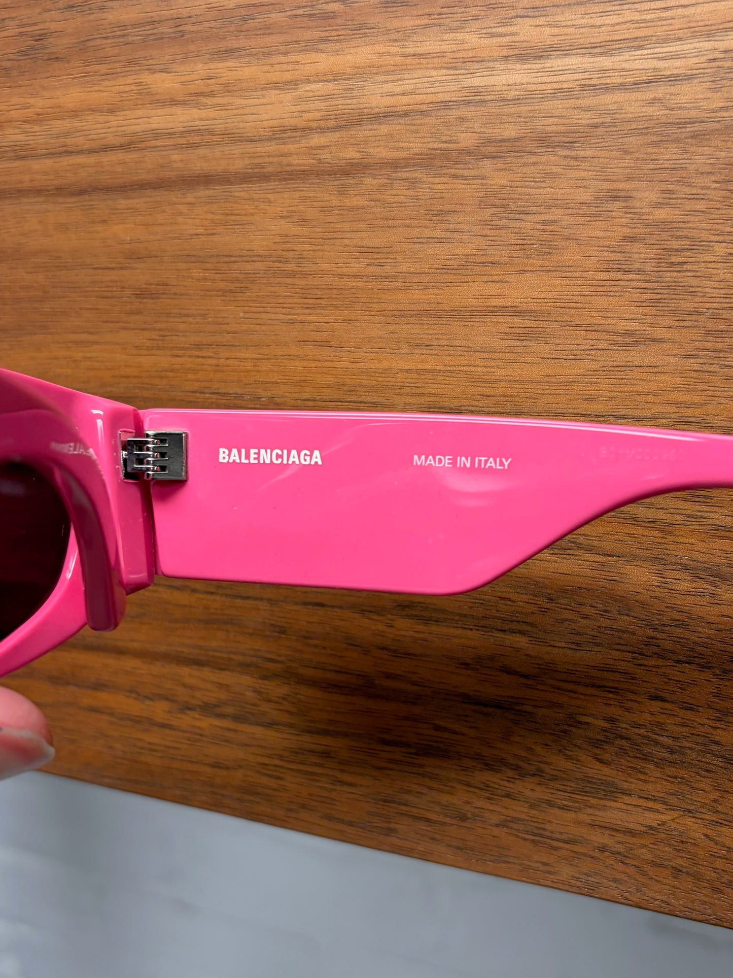 Balenciaga Pink ‘Cat Eye’ Shape Logo Sunglasses