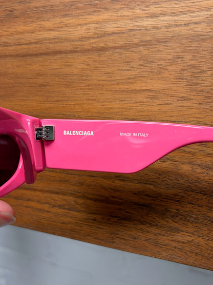 Balenciaga Pink ‘Cat Eye’ Shape Logo Sunglasses