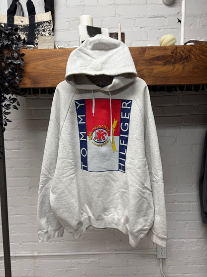SS2018 Vetements x Tommy Hilfiger ‘Flag Logo’ Grey Pullover Hoodie