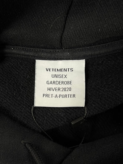 AW20 Vetements ‘Silk Road’ Embroidered Black Oversized Hoodie