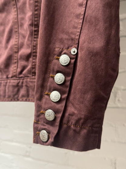 Vintage 80s Jean Paul Gaultier ‘Oxblood Red’ Denim Trucker Jacket