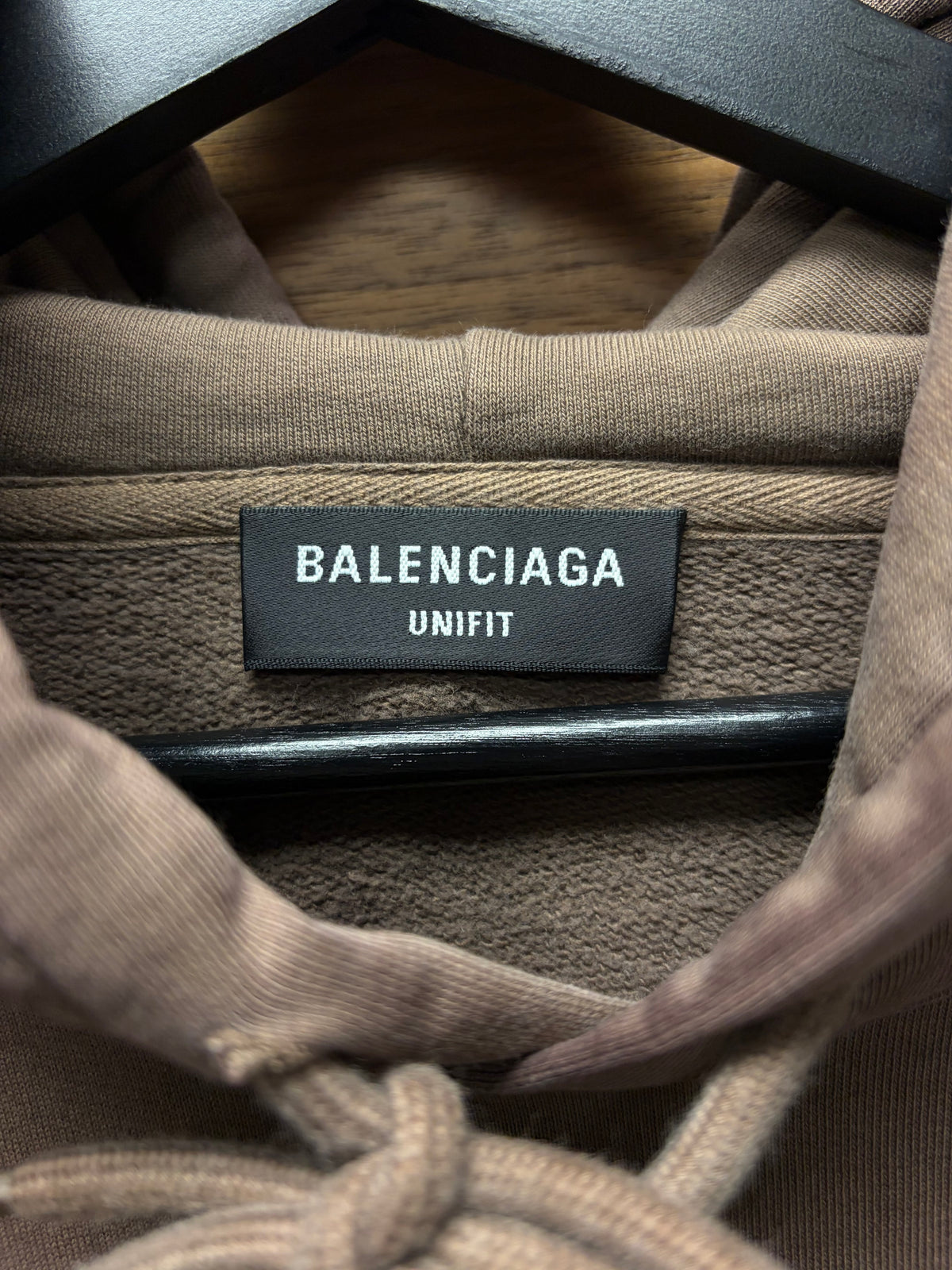 Balenciaga ‘Authentic Jersey Apparel’ Brown Oversized Embroidered Logo Hoodie
