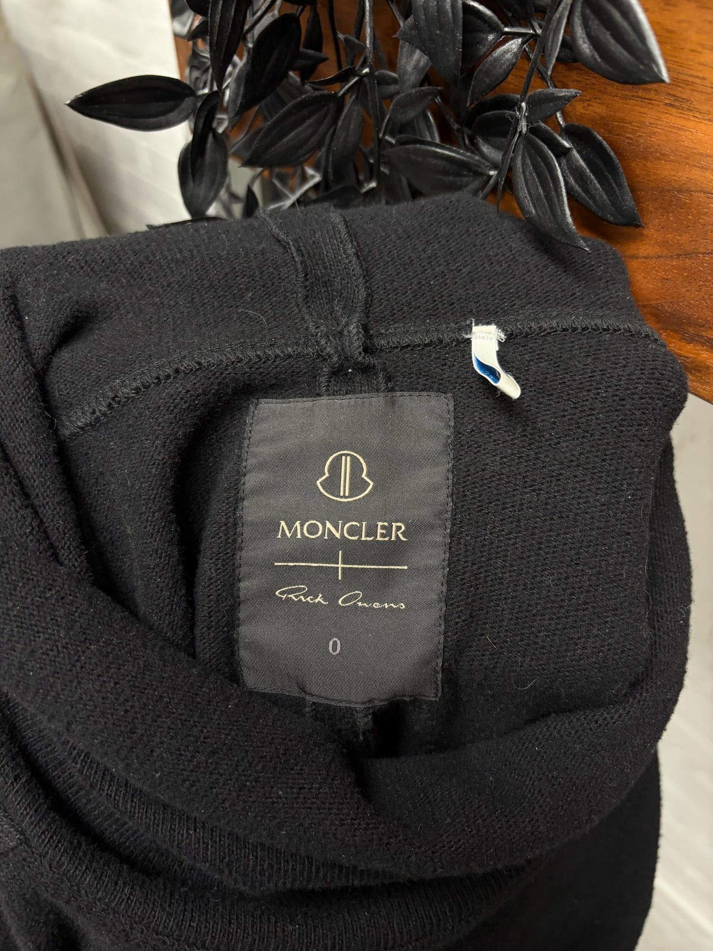 2024 Rick Owens x Moncler Black ‘Badge Logo’ Roll Neck Sweater