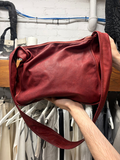 Guidi Custom Order ‘Object Dyed’ Oxblood Red Horse Leather Crossbody Sling Bag