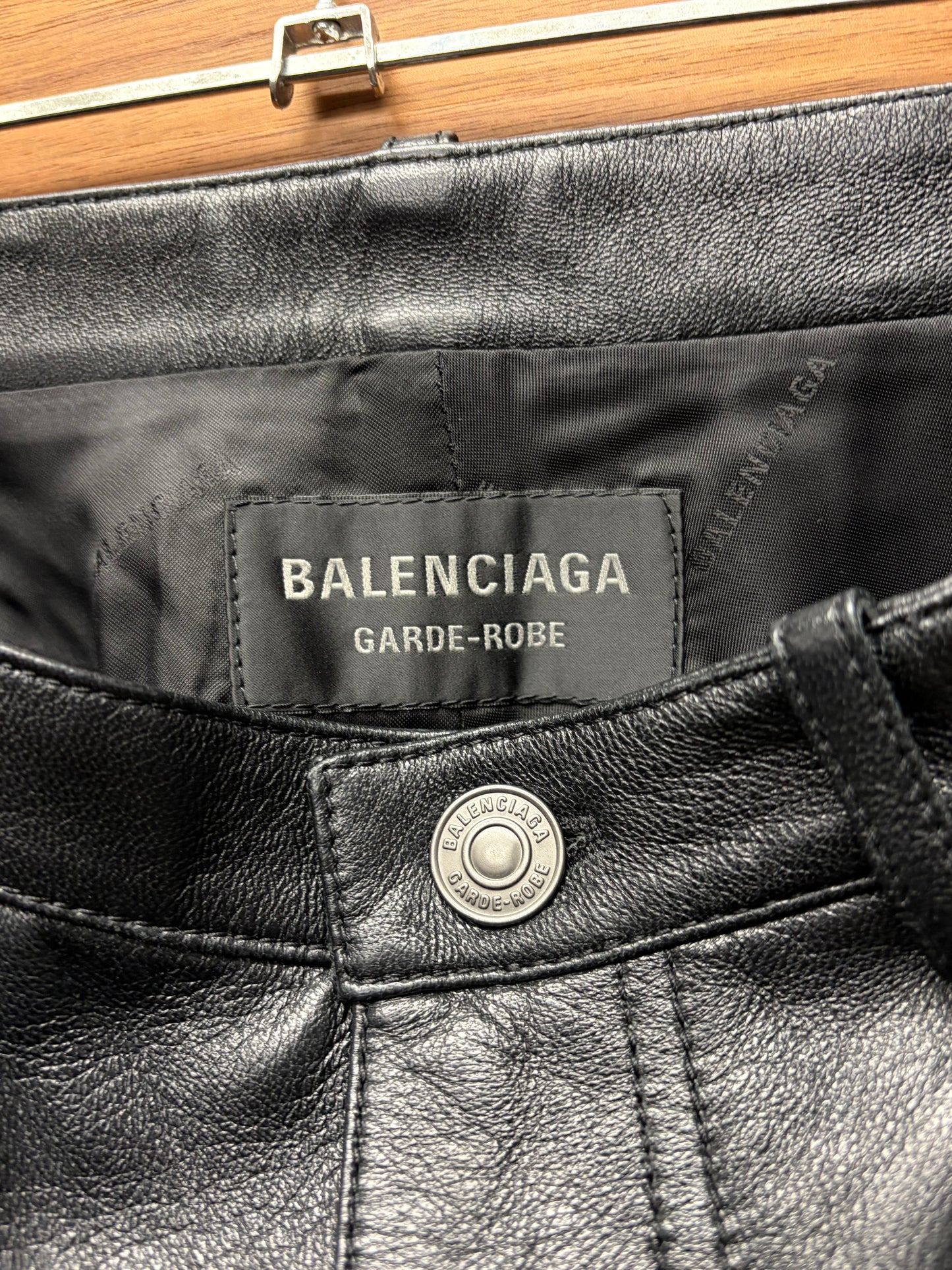 SS2023 Balenciaga ‘Garde Robe’ Leather Flared Leg Pants