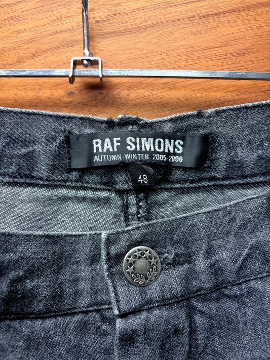 AW2005 Raf Simons ‘History of My World’ Grey Skinny Jeans