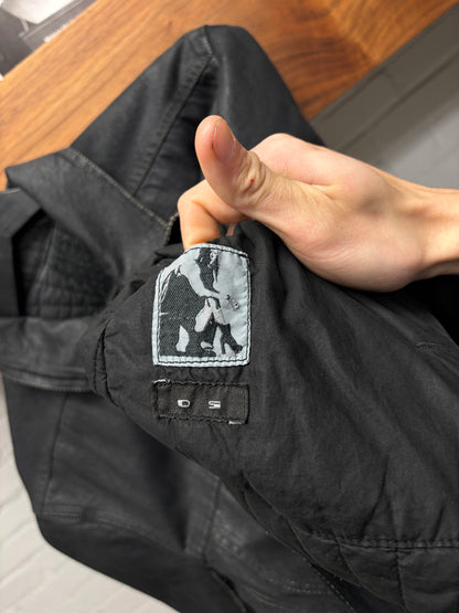 AW2015 Rick Owens ‘Sphinx’ Waxed Denim ‘Lung Pocket’ Padded Work Jacket