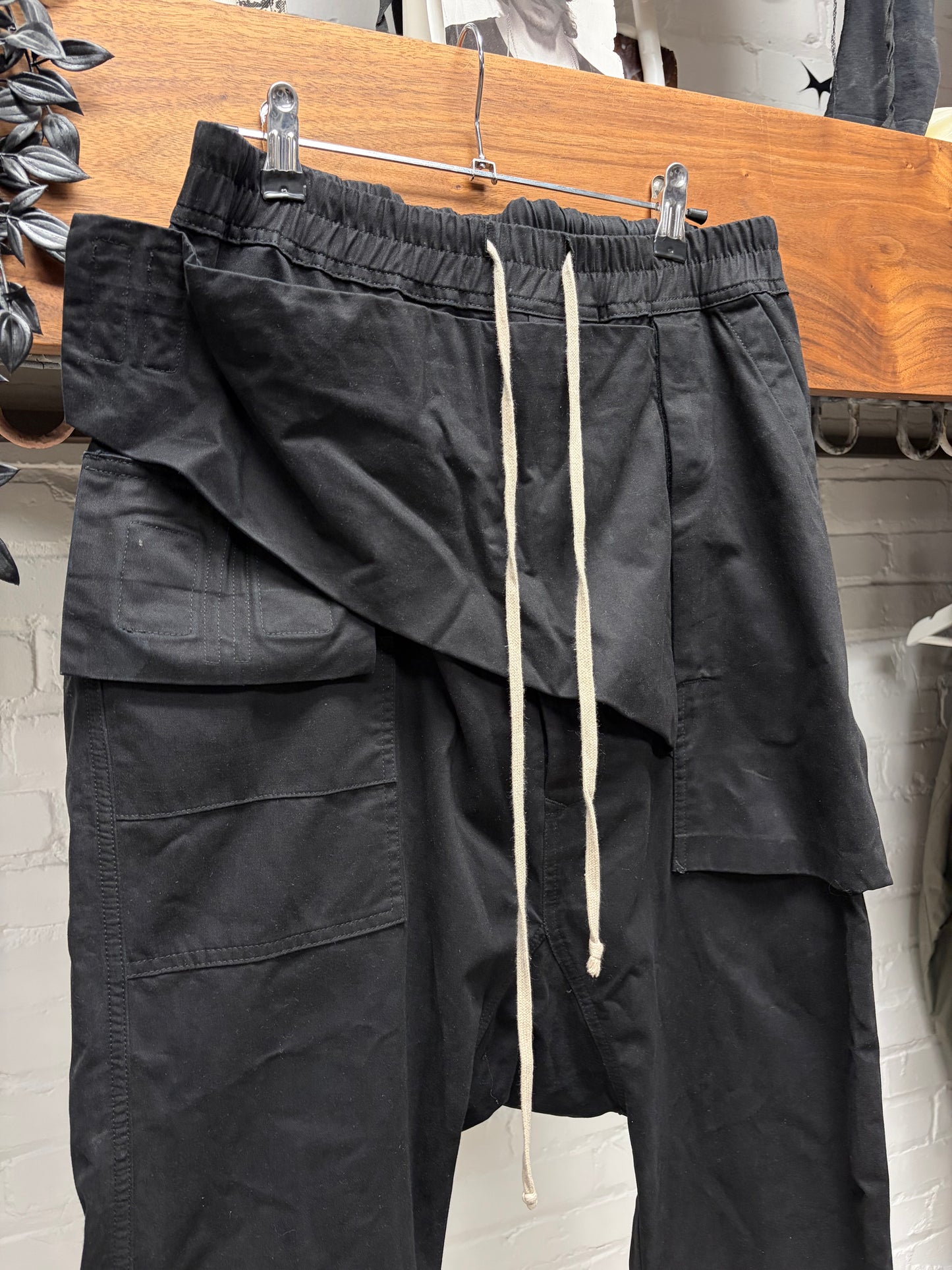 Rick Owens ‘Memphis’ Black Pod Drop Crotch Pants