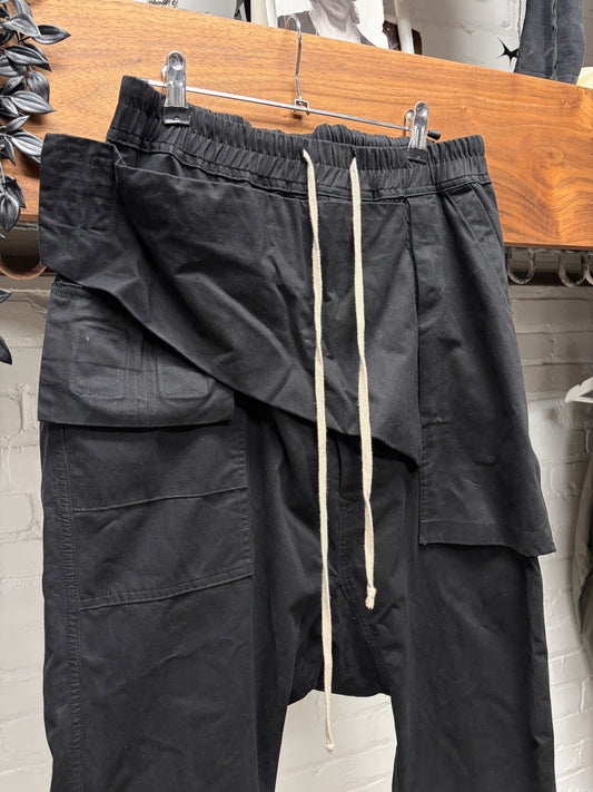 Rick Owens ‘Memphis’ Black Pod Drop Crotch Pants