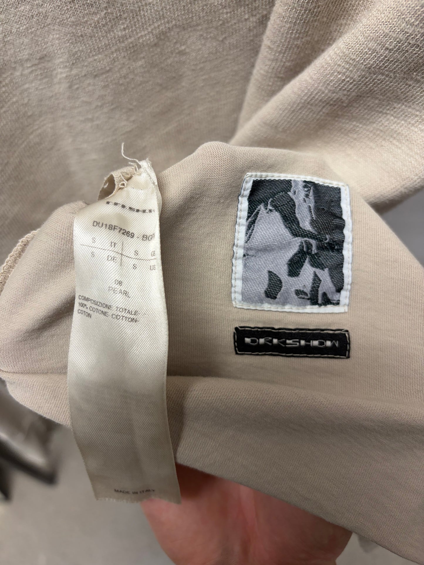 Rick Owens ‘Hustler’ Pearl Double Layered Long Sleeve Shirt