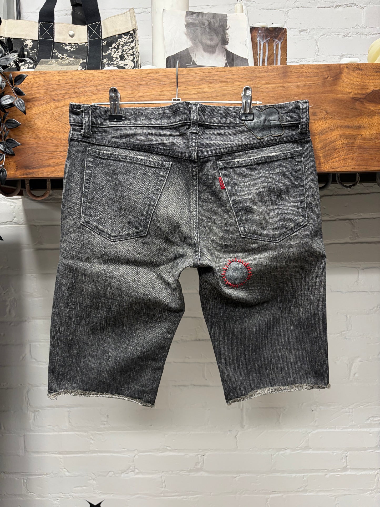 AW2004 Number (N)ine ‘Give Peace a Chance’ Denim Shorts