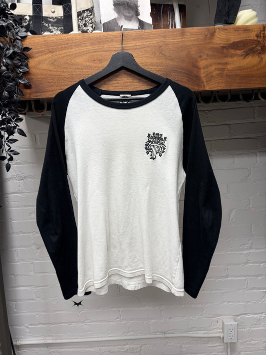 Vintage Chrome Hearts Dagger Logo Black Baseball Logo Long Sleeve Shirt