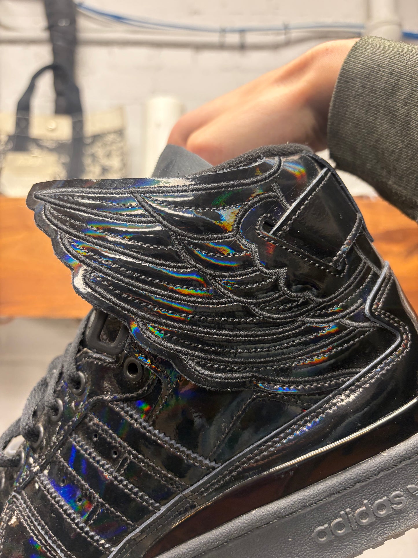 Jeremy Scott x Adidas ‘Wings 4.0’ Black Opal Forum High Top Sneakers
