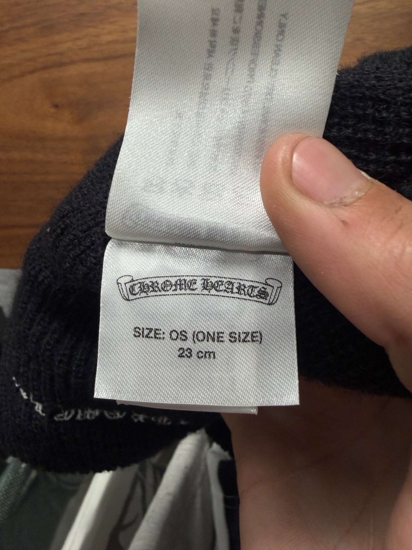 Chrome Hearts ‘Plus Cross’ Embroidered Logo Ribbed Black Beanie