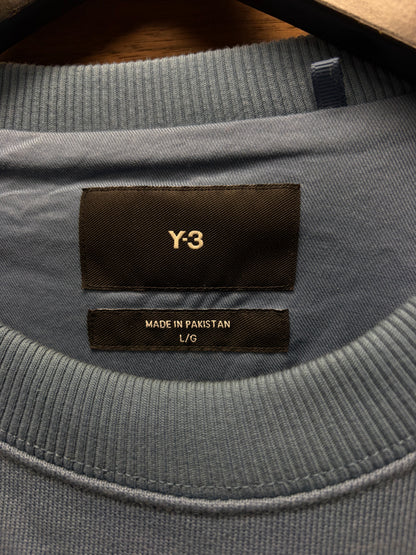 Y-3 by Yohji Yamamoto Blue ‘Badge Logo’ Crewneck Sweatshirt