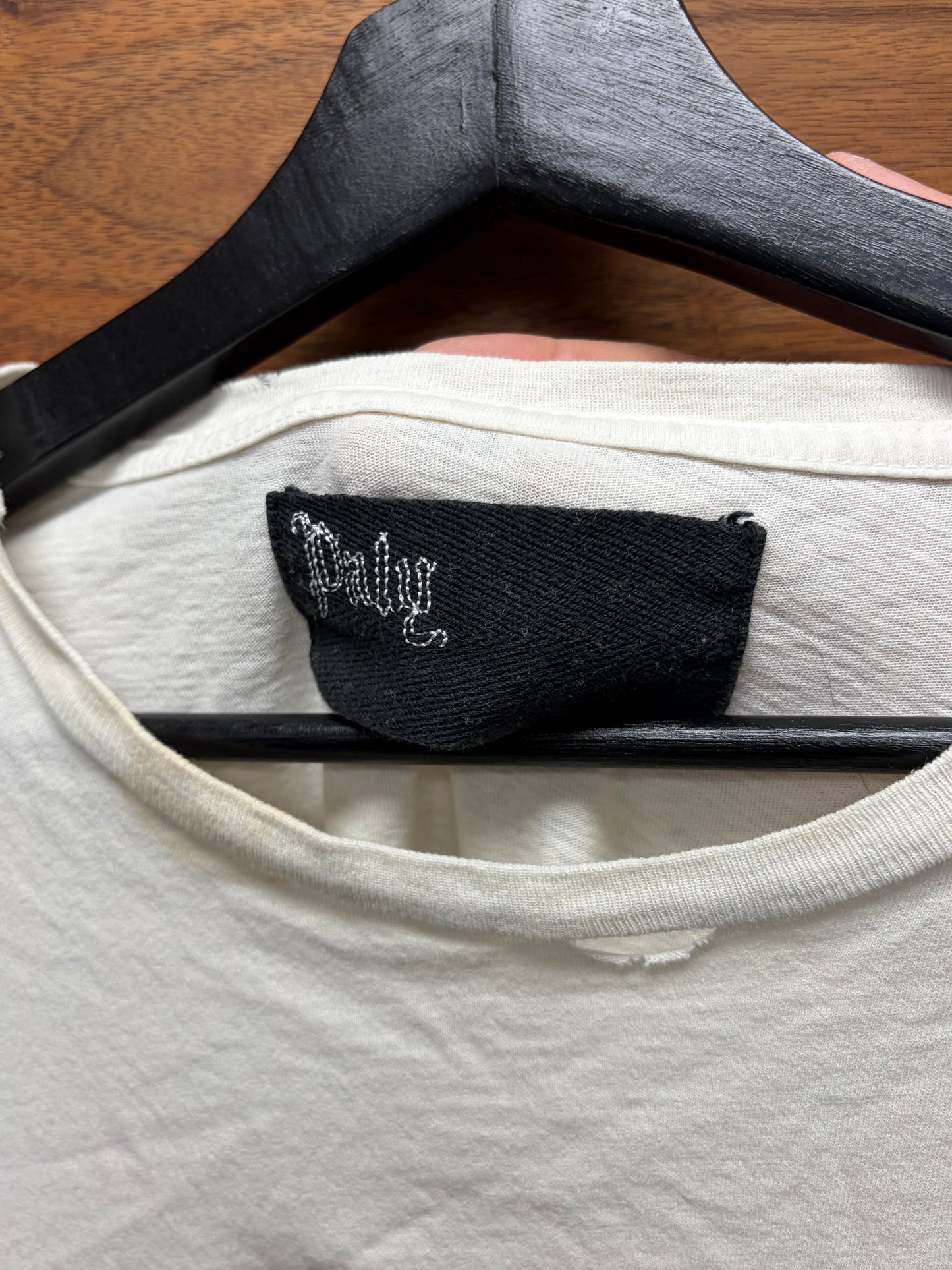 Paly ‘We Love You Bitch’ Distressed White Graphic T-Shirt